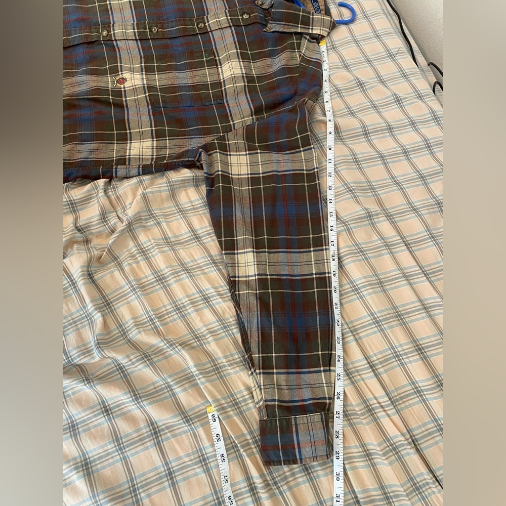 Vintage 90s Y2K Tommy Hilfiger Plaid Pocket Long Sleeve Button Up Shirt • Size S - Picture 7 of 7